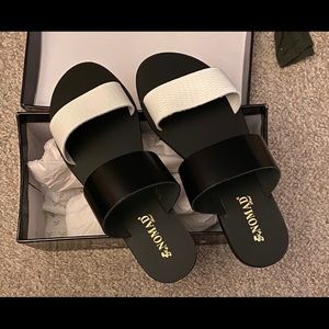 Black and White sandals